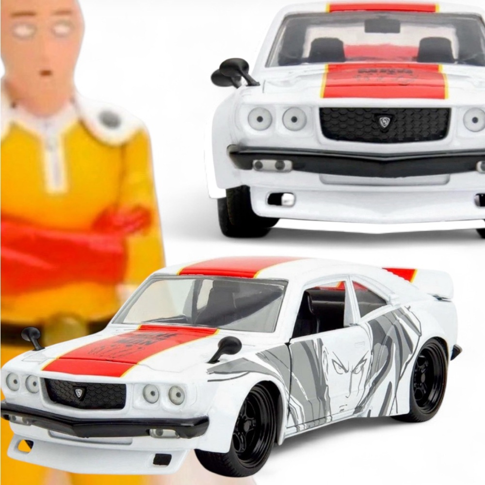 One Punch Man Saitama & 1974 Mazda RX-3 Jada Diecast Car 1:24 Figure Anime